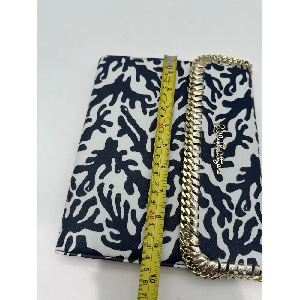 Lilly Pulitzer i-Pad Tablet case Navy And Gold Fits 7-9.5” Tablets NEW